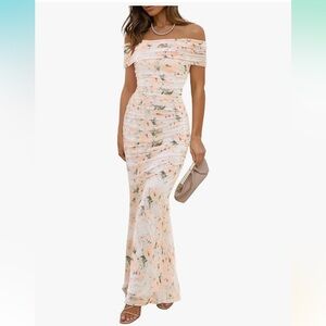 Elegant Floral Off-Shoulder Dress
